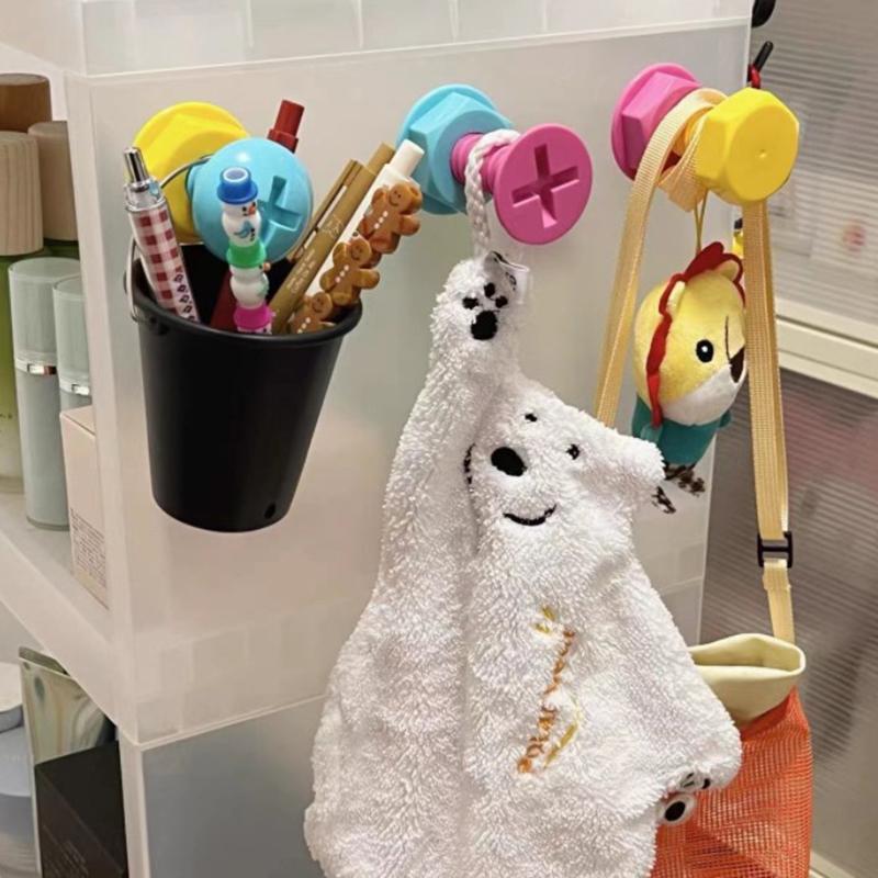 3Pcs Wall Hook Screw Shape Punch Free Hat Clothes Back Door Kids Hanger Umbrella Bag Clothing Towel Hanger Home Supplies