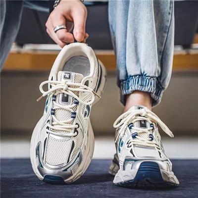Men's Shoes Summer New Mesh Running Breathable Sports Shoes Youth Casual Ins Niche Dad Sports Trendy Shoes