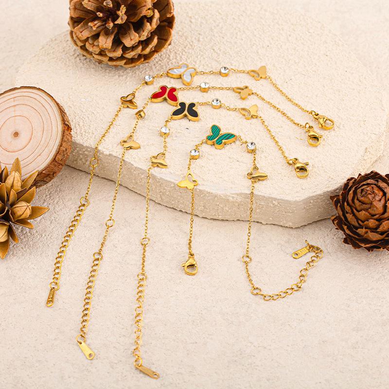 Fashion Fritillary Butterfly Bracelet Girls Student Party Titanium Steel Non-Fading Bracelet Light Luxury High-end Jewelry