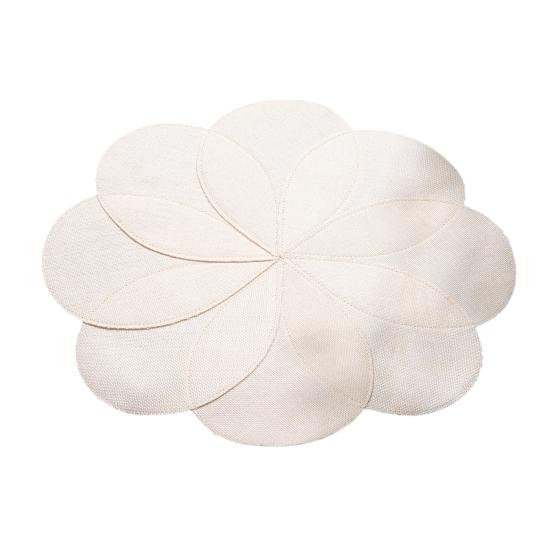 

Placemat Thermal Insulation Anti-Slip Scratch-Resistant Table Mat Petal Shape Imitation Linen Dinner Mat for Dining Room Kitchen A