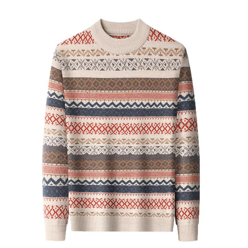 Men's Retro Trend Thickened Fashionable Anti-Pilling Skin-Friendly Knitted Sweater