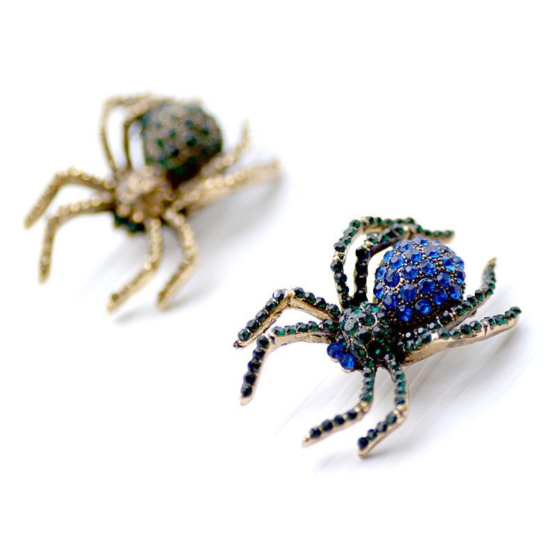 Vintage Rhinestone Spider Brooch - High-end Crystal Accessory for Clothing and Corsage