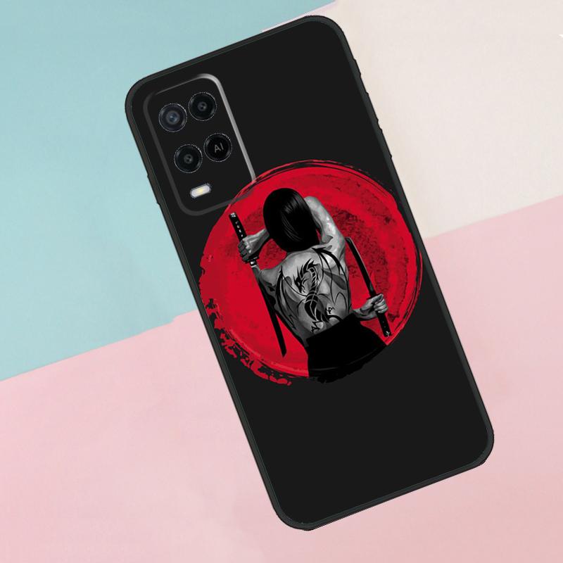 Anime Mädchen Samurai Für Oppo A16 A76 A96 A15 A80 A60 A40 A94 A54 A98 A78 A18 A38 A58 A17 A77 A74 A57S Handyhülle