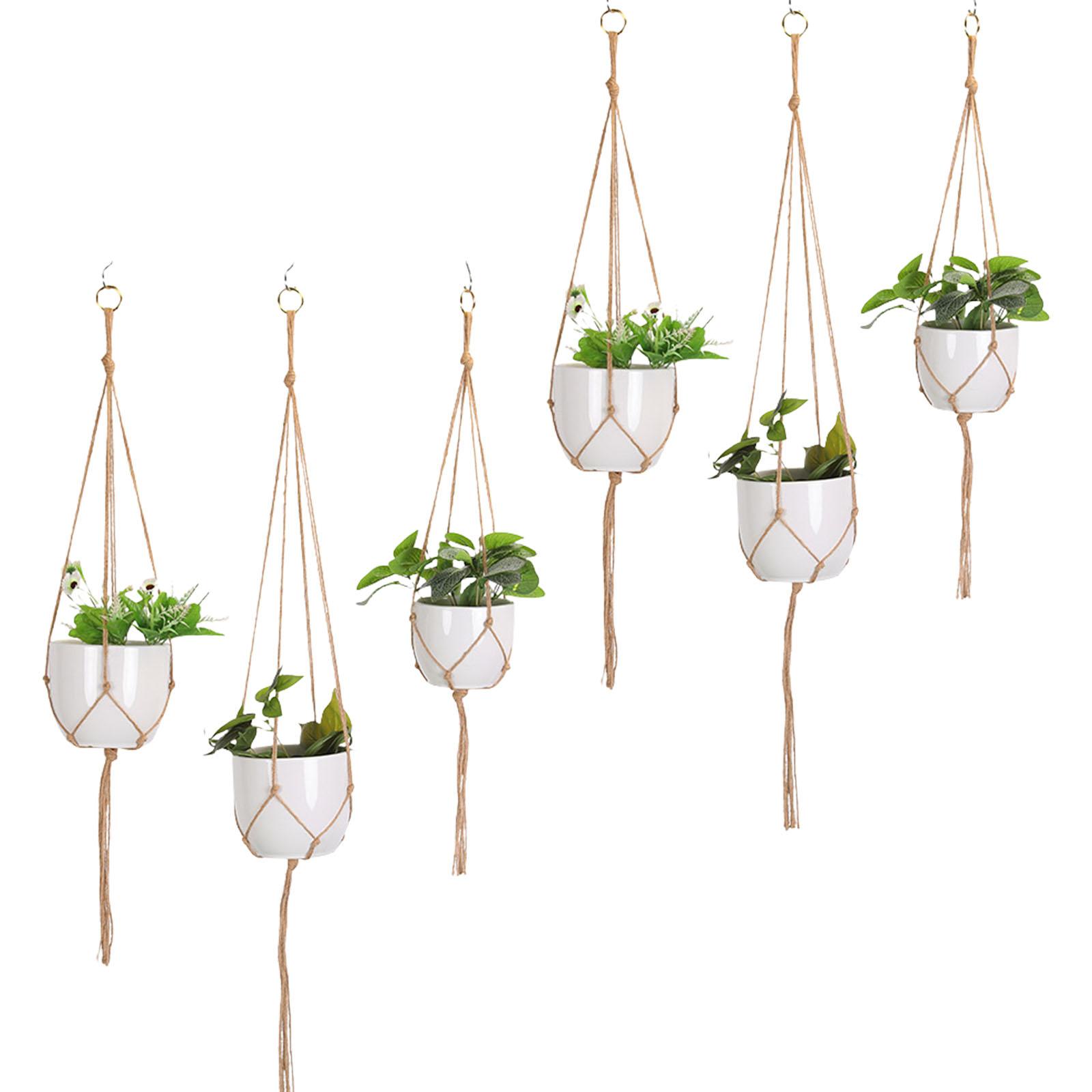 

Подвесная плетеная вручную корзина макраме декоративный держатель для цветочного горшка для использования в помещении и на улице фотореквизит 3