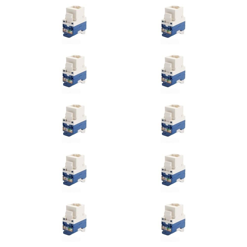 10pcs Cat6 Gigabit Rotating Toolless Network Module For High Speed Data Transmission In Office And Data Center Projects