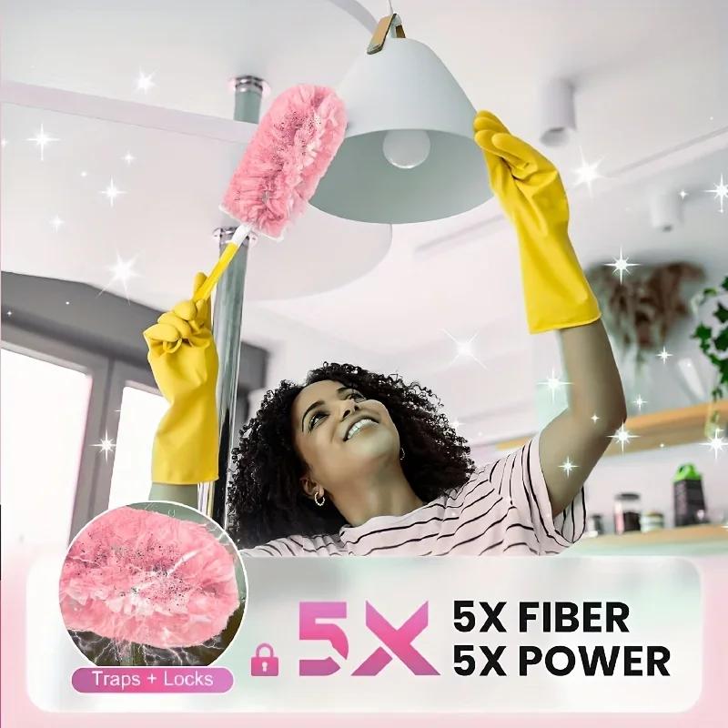 10pcs 360° Rotatable Electrostatic Feather Dust Remover Set - Efficient for Home & Car  Dust Brush House Cleaning Products