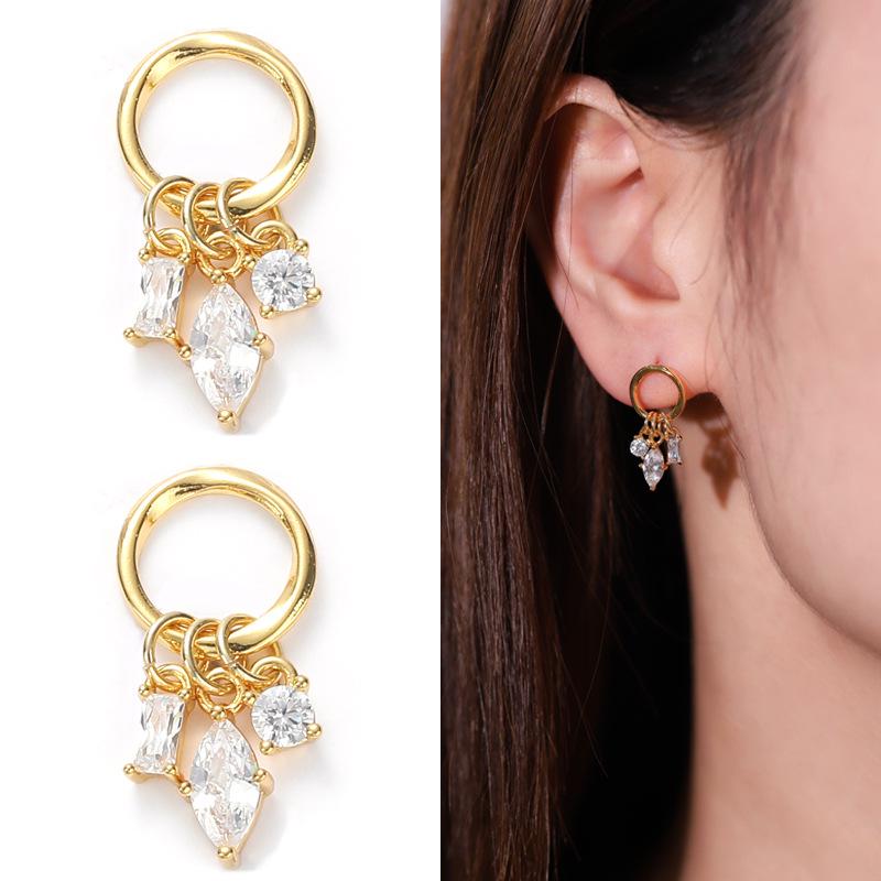 Kenjie Women's Zircon Necklace Set – Korean Style, Copper-Plated, Gold-Inlaid, Elegant High-End Design