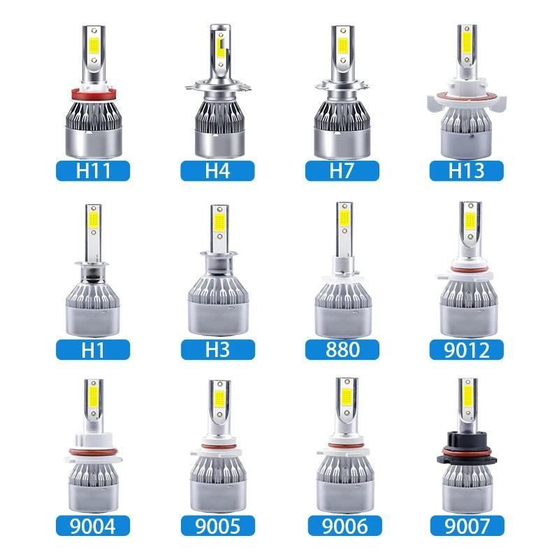 Ultra-Bright C6 LED Headlights – 72W 7200LM (H4/H7/HB4, 12V) Low/High Beam Car Bulbs (2-Pack)
