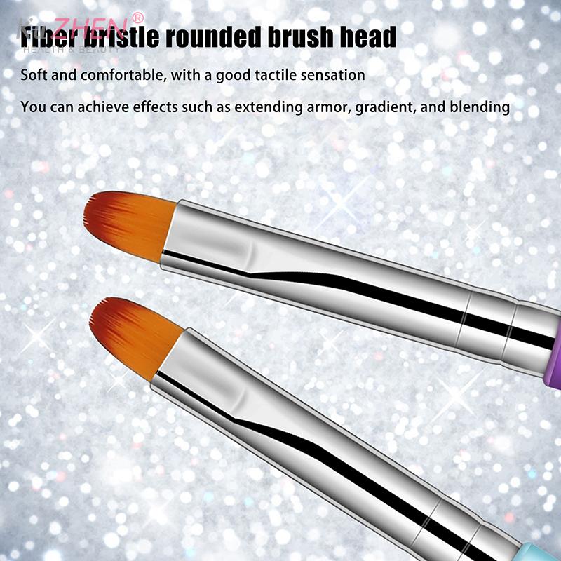 1pcs Poly Gel Brush Pen Dual Ended 2 IN 1 Design Nail Brush And Spatula Stainless Steel Gel Nail Brush For Nails Extension Gel