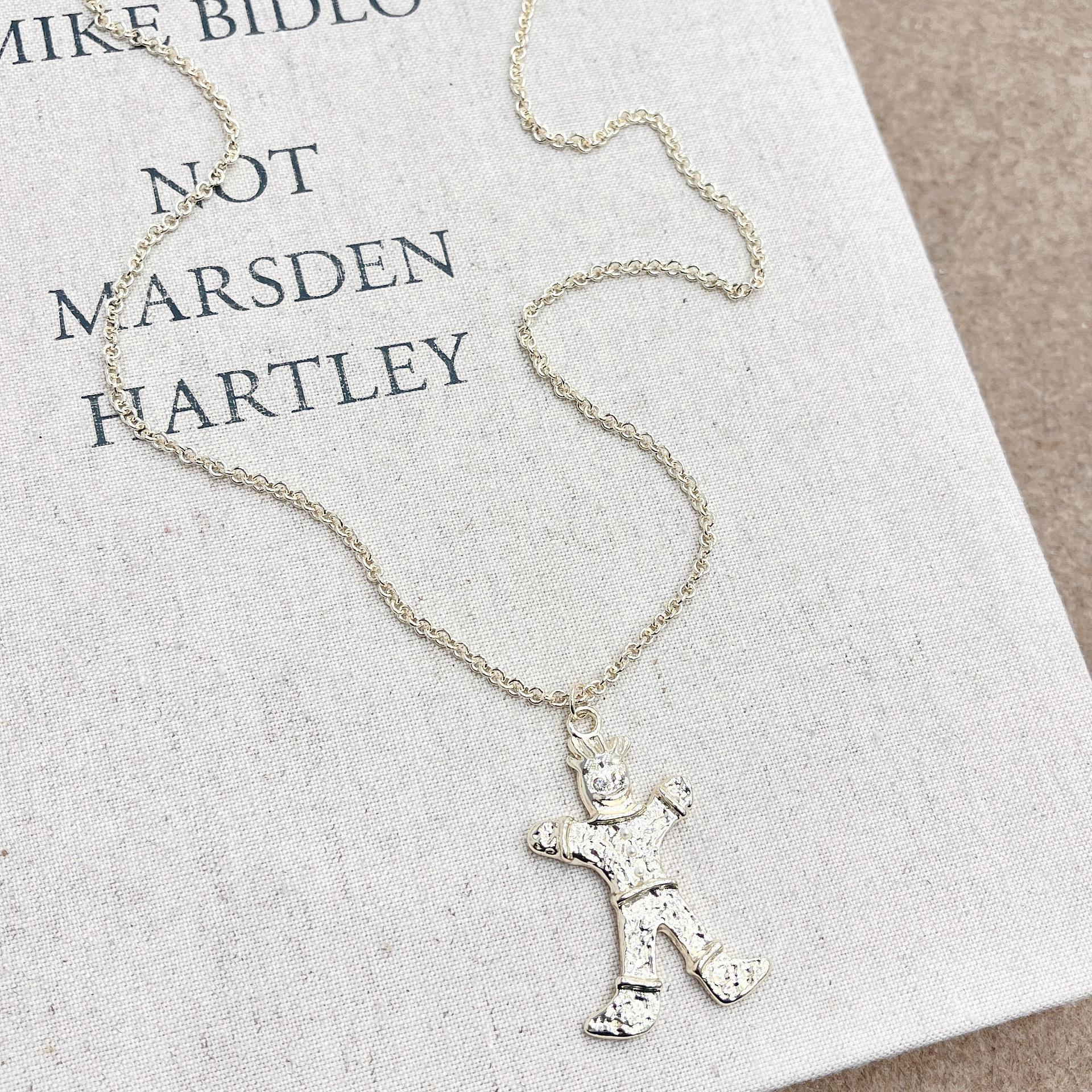 

Ожерелье Sesa Retro Gingerbread Couple - покрытая медью детская многослойная цепочка-свитер Boys Pearl Diamond Long Necklace