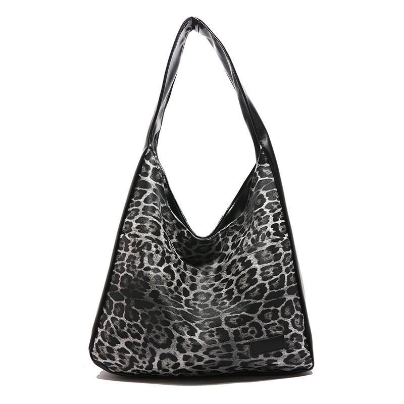 Stylish Black And Brown Leopard Print Tote Bag For Effortless Casual Chic Fashion