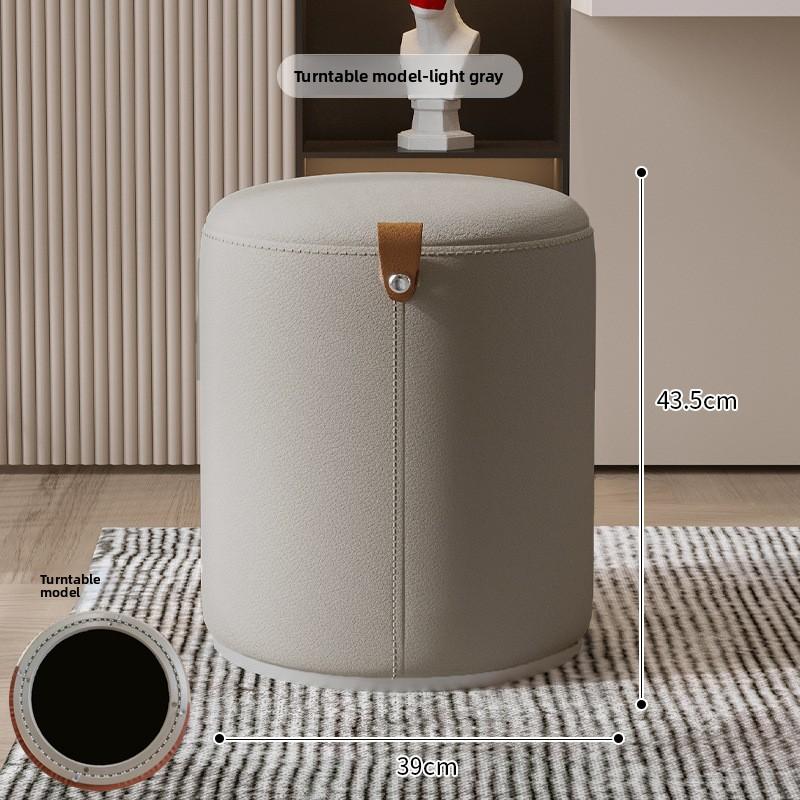 Dressing Stool, Home Living Room Shoe Changing Stool, Rotating Bedroom Circular Stool, Low Stool with Handle, Coffee Table Stool