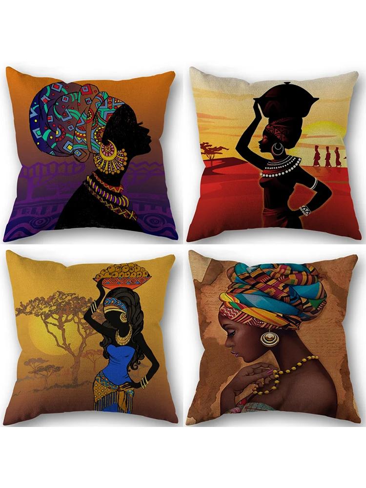 1pc African American Woman squareCushion cover Home Decor,RoomDecor, Bedroom Decor,Pillow cover
