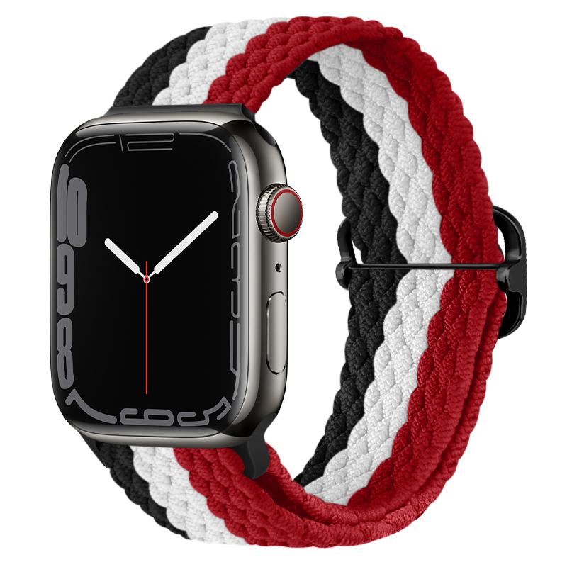 Braided Loop Strap for Apple Watch Band 44mm 40mm 49mm 45mm 41mm 46mm 42 38mm Nylon Bracelet iWatch Series Ultra 10 9 8 7 6 5 SE