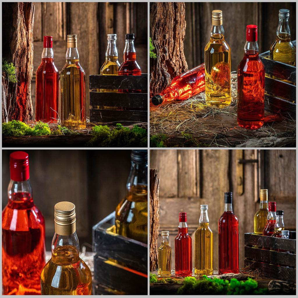 KADAX Szklana Butelka 700ml Z Długą Zakrętką 5szt.