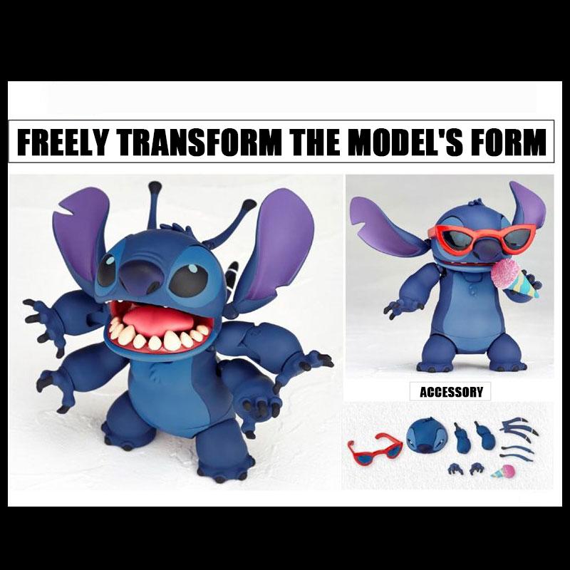 Anime Lilo&Stitch Stitch Actionfigurer Eksperiment Nr.626 Tegneserie Monterbar Leddet Modell Duk Kontor Skrivebordsdekorasjon Pynt
