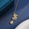 Titanium Steel Full Diamond Necklace, Size 5, Tassel & Water Drop Design for Women - Light Luxury Style