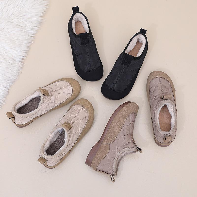 Women's Slip-On Loafers, Cozy Faux Fur Lined Winter Shoes with Soft Flexible Sole, Comfortable Memory Foam Casual Driving Shoes for Women