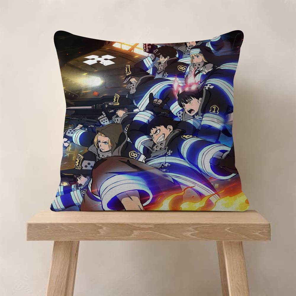 Comics FFire Force Anime Cushion Cover Decorative Pillow Sofa Home Decor Case Pillow Cases