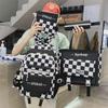 Korean Style Plaid Backpack Set for Students & Travel