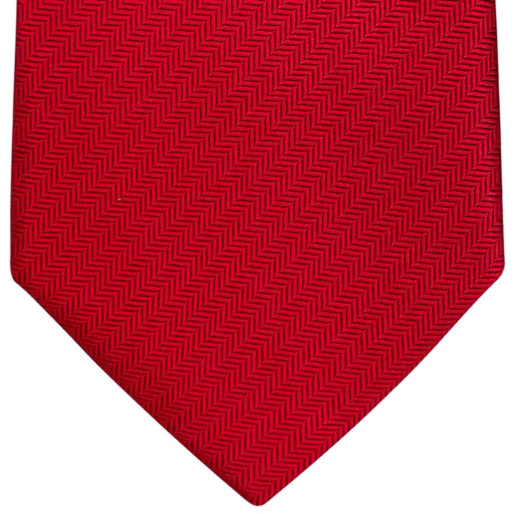 (RETREEZ) RETREEZ Micro Herringbone Stripe Woven Microfiber Men's Tie - Red