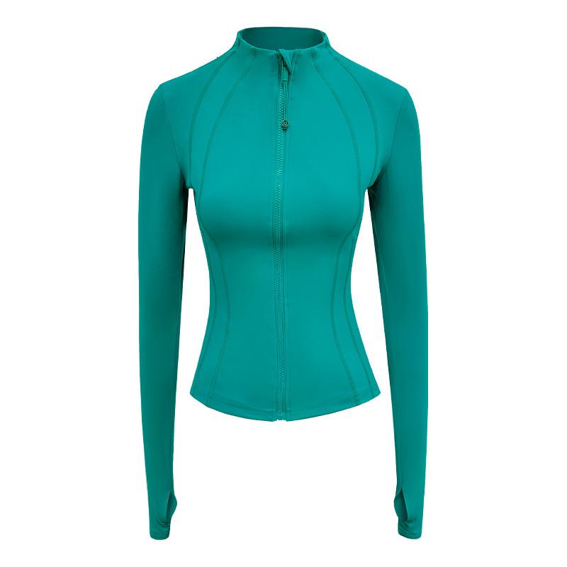 Yoga jacket women's 1011 new slim zipper long-sleeved stand-up neck yoga clothing sports outdoor fitness clothing top
