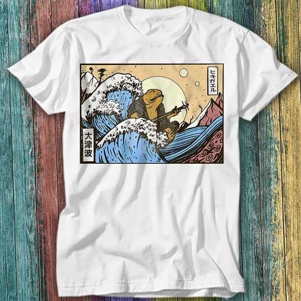 Japanese Star Frog Playing Banjo Guitar The Great Wave Off Kanagawa T Shirt 246