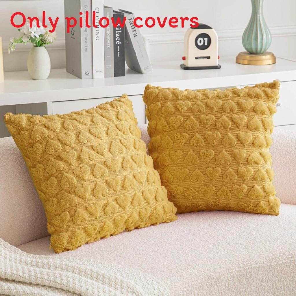Cover Heartshaped Pillow Solid Color Plush Pillowcase Car Sofa Bedroom Cushion