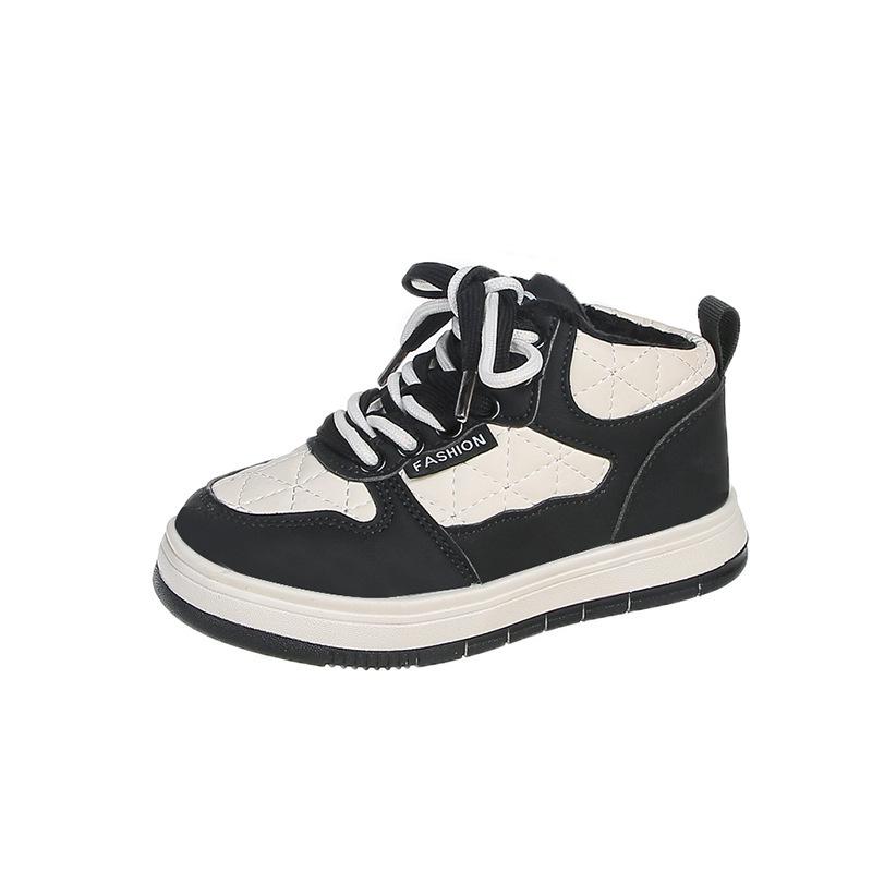 

Girls High-Top Velvet Cotton Sneakers, Autumn/Winter 2025 Collection - Casual Sports Shoes for Big Kids Size 36 (22.3 cm)
