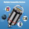 12-24V Dual Ports Car Charger Automatic Pull Ring PD+USB Fast Charging Type-C QC3.0 Car Charger Auto Cigarette Lighter Adapter