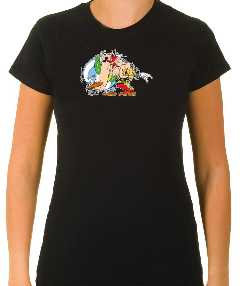 Asterix and Obelix Funny Characters 3/4 Short Sleeve T Shirt Woman F077