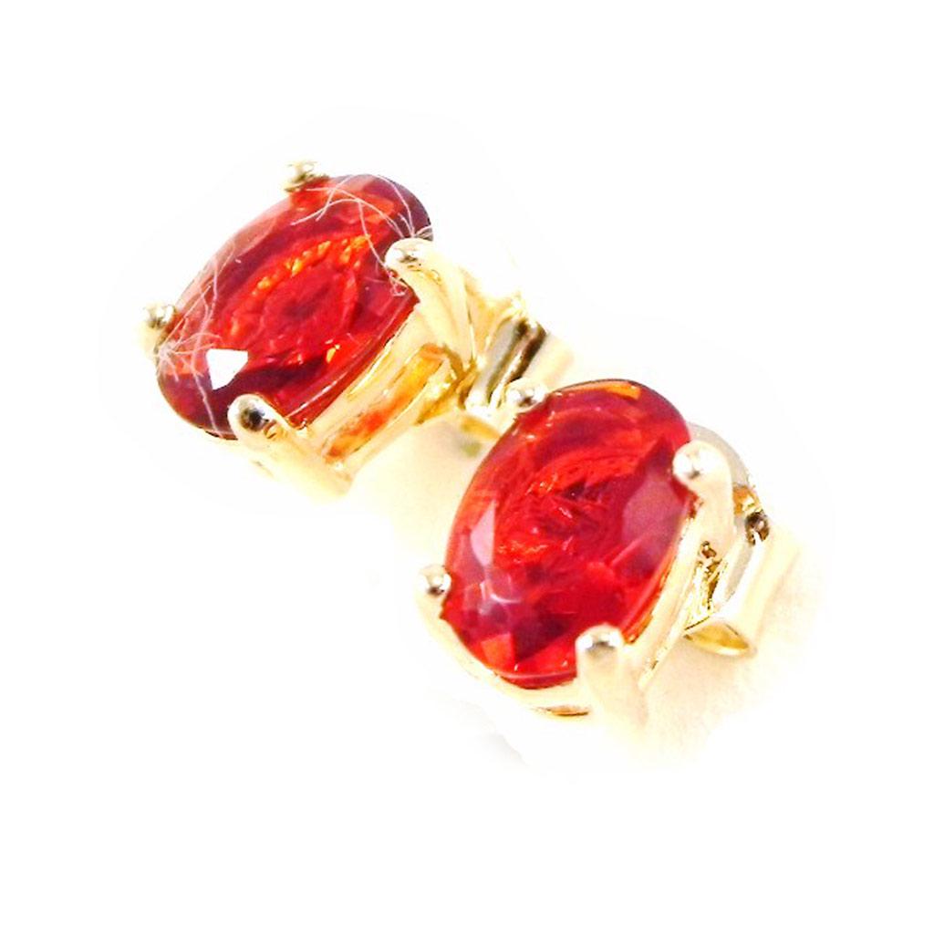 Les Trésors De Lily [C5671] - 'Unique' Red Gold Plated Earrings