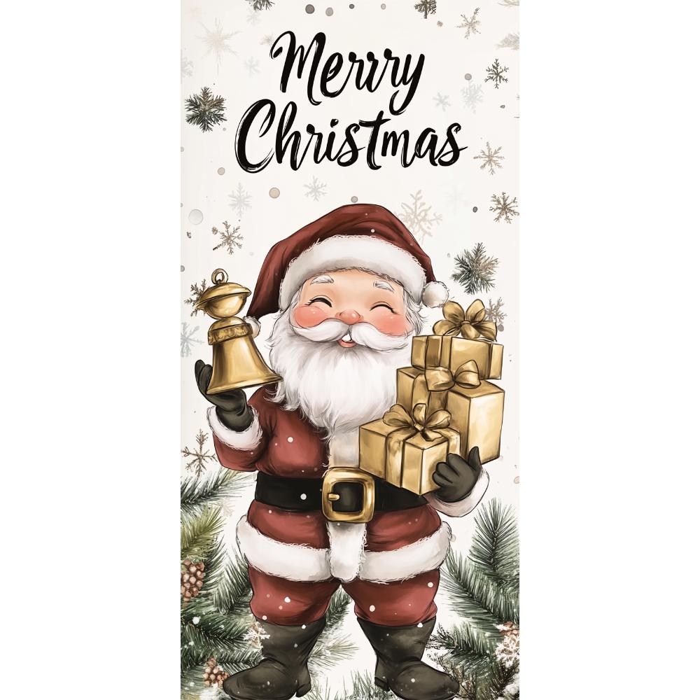 Cartoon Santa Claus Door Cover Christmas Outdoor Decoration Home Door Lining 2024 Xmas Ornament 2025 New Year Party Home Banner
