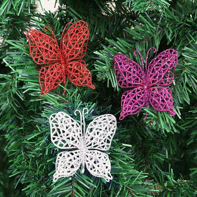 Ornement papillon Durable, bricolage artisanal en plastique suspendu, Mini papillon suspendu réaliste, ornement d'arbre de noël, ornement papillon