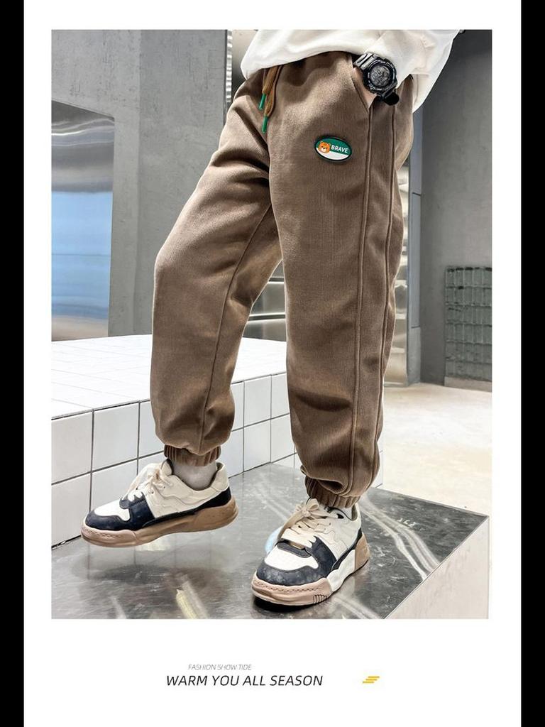 Boys' Corduroy Autumn 2024 Korean-Style Casual Sweatpants