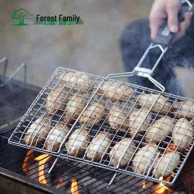 Detachable Stainless Steel BBQ Grill Net & Clamp