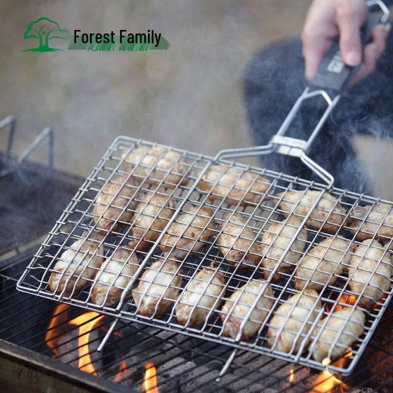 Detachable Stainless Steel BBQ Grill Net & Clamp