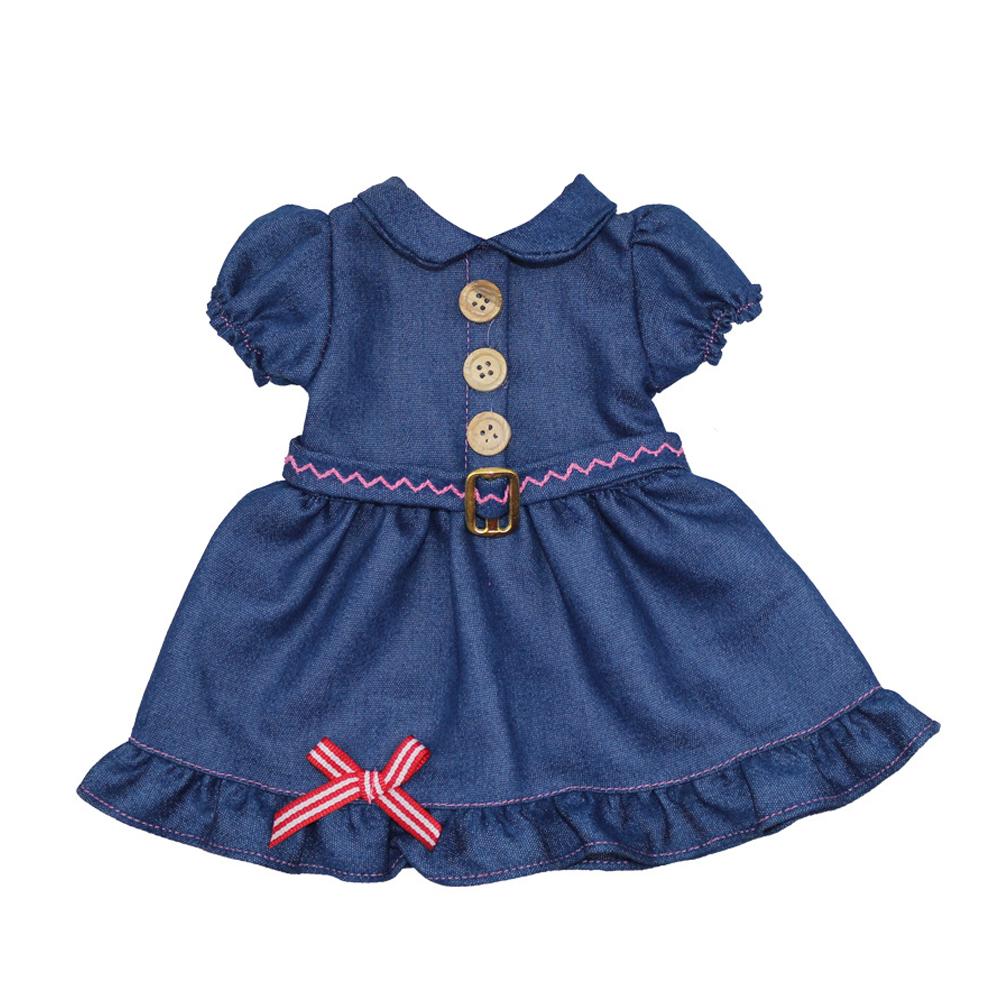

Детское хлопковое кукольное платье, джинсовое платье для младенцев, одежда для 18-дюймовой куклы, игрушки для девочек G4Q5 Blue-1pcs