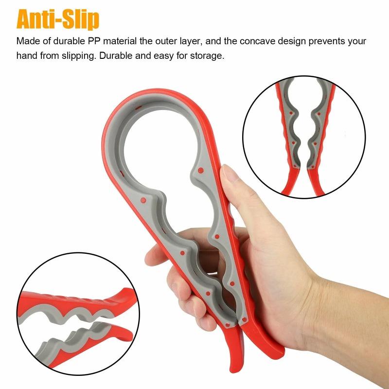 Bottle Opener, Cap Screw, Multifunctional 4 In 1 Universal Kitchen Plastic Can Anti Slip Cap Opener, Beer Opener, Etc