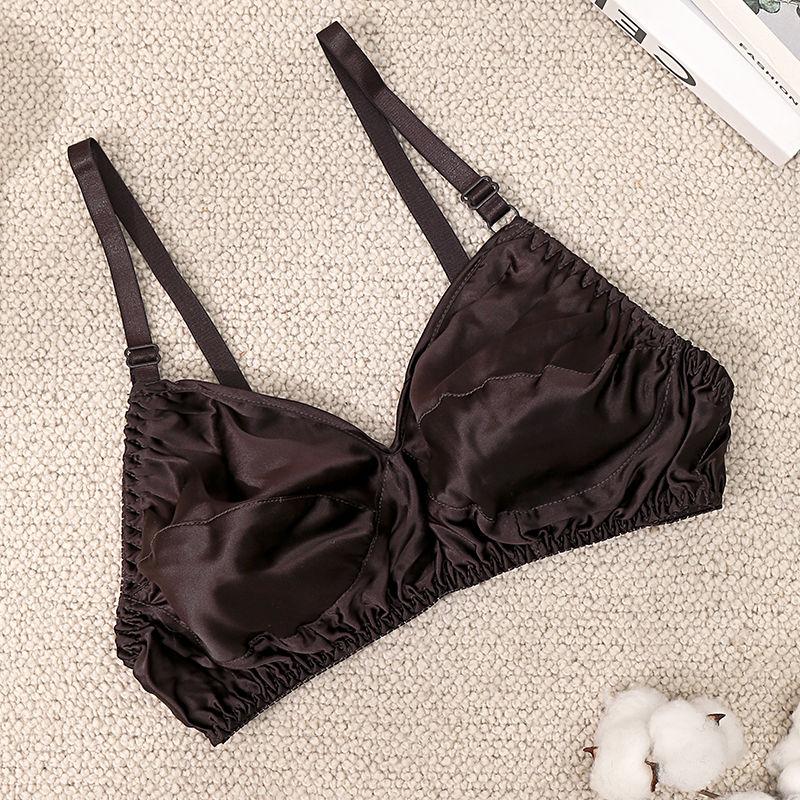 Thin Silk Sponge Bra Plus Size Wired Seamless Underwear Lace Breathable Brassiere