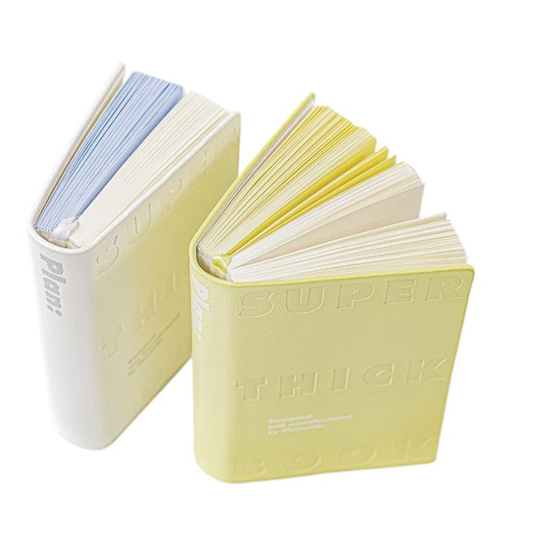 80*123MM High Face Value Thick PU Embossed Two-color Blank Inner Page Study Notes Memo Portable Pocket Notebook