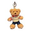 6 Inch Plush Bear Keychain Cartoon Bear Bag Charm Cute Stuffed Animal Keyring for Backpack Handbag Keys Hanging Accessories