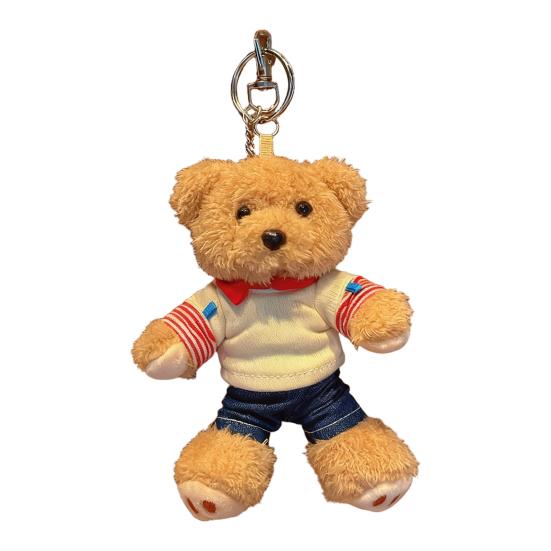 6 Inch Plush Bear Keychain Cartoon Bear Bag Charm Cute Stuffed Animal Keyring for Backpack Handbag Keys Hanging Accessories