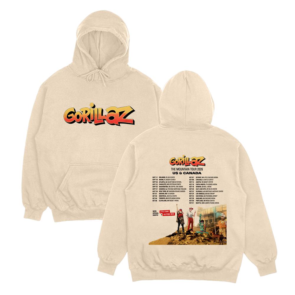 

Gorillazs The Mountain Tour 2026 Hoodie Rock Music Y2k Clothes Fashion Long Sleeve Sweatshirt Men Women Retro Graphic Streetwear XXXL хакі