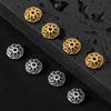 18K Gold Plated Segmented Hollow Wheel Flower Bead Caps Bracelet Necklace Crafts Round Bead Cap DIY Jewelry Making Accessories