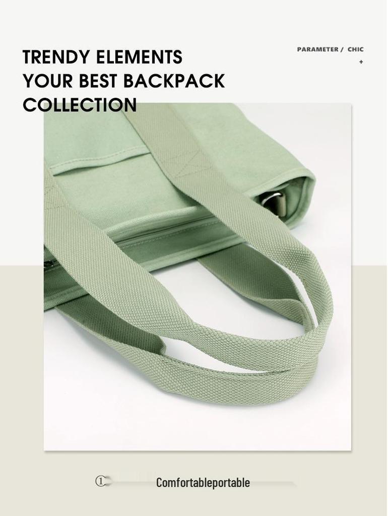 16-oz Japanese-Korean Style Women's Canvas Tote: Single Shoulder, Crossbody, Large Capacity Handbag