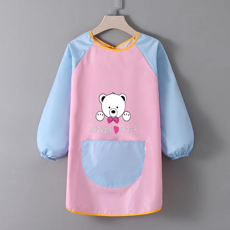 Children's Waterproof Art Smock with Logo - Reversible Apron for Painting and Eating  