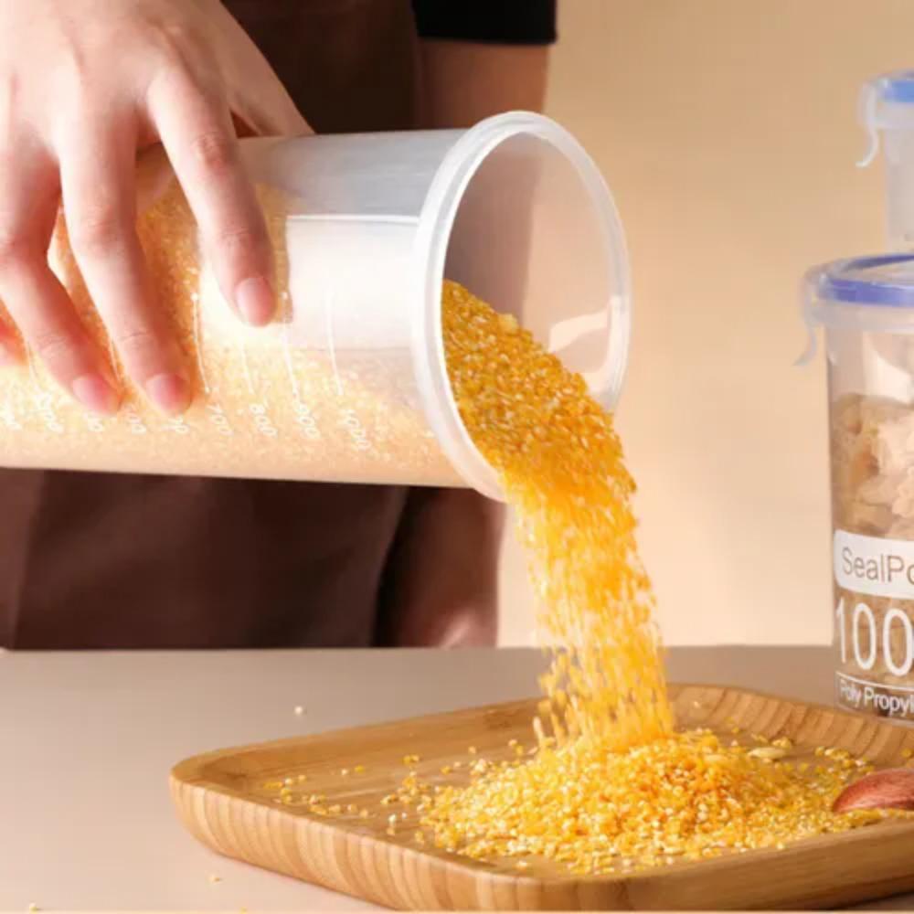 Moisture Proof Transparent  Food Sealed Jars PP Plastic Food Airtight Jar  Flour