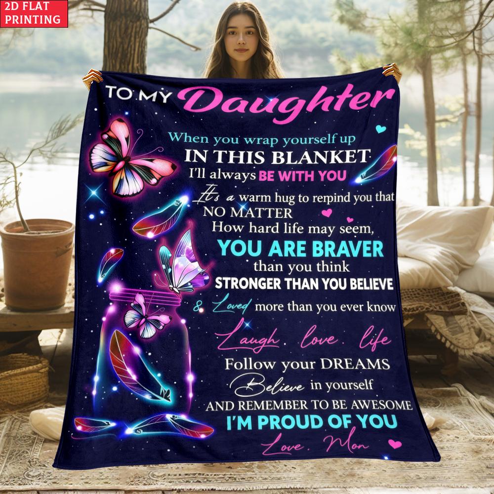 Gift for Daughter Print Thin Flannel Blanket for Bedroom,Living Rooms,Sofas Blankets,Lunch Breaks,blankets Fluffy Blanket
