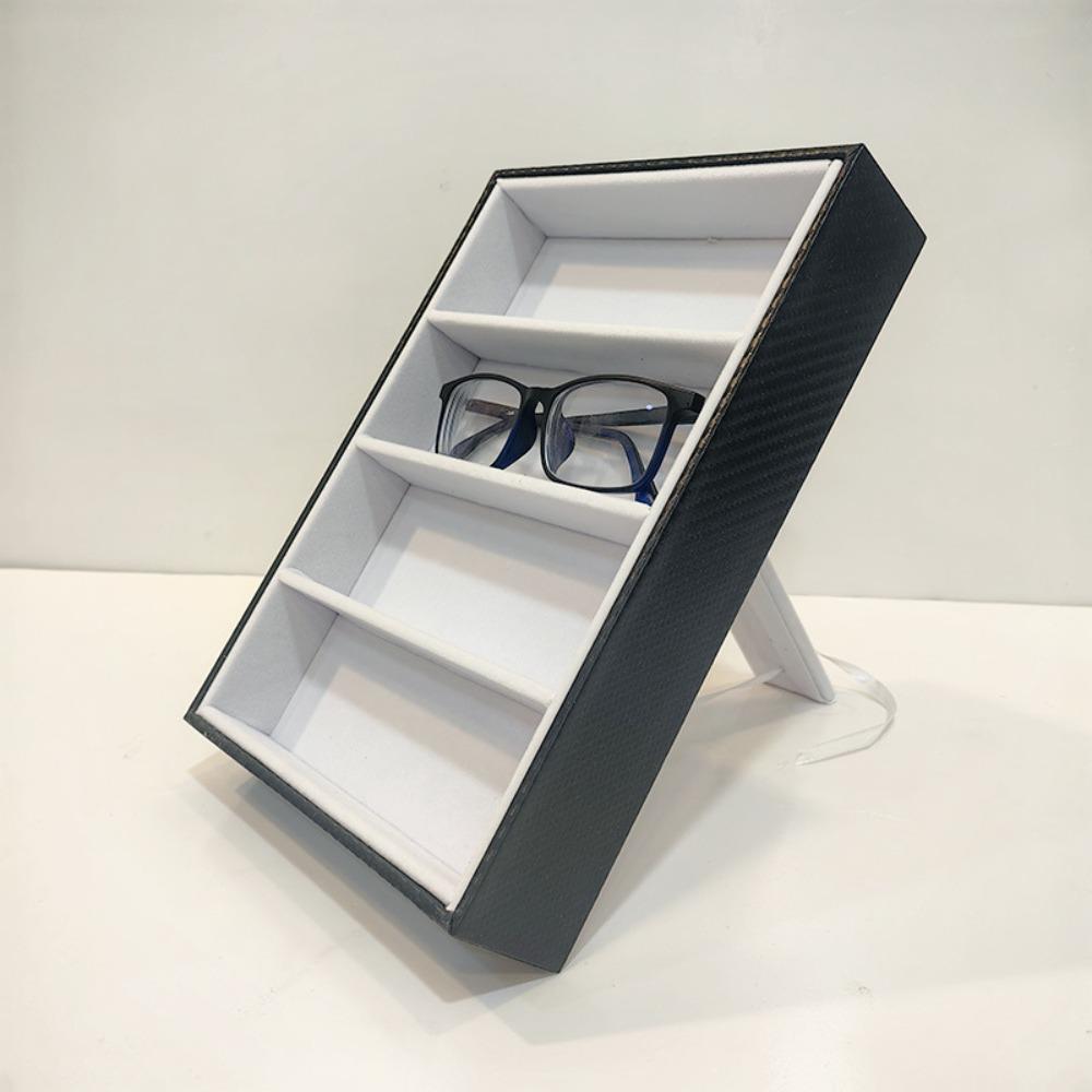 

4‑Slot Eyewear Storage Rack Display Sunglasses Display Case Optical Display Case Home Organization чорний